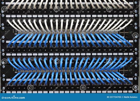 Connecting Ethernet Switches To Patch Panels Using Colored Patch Cords