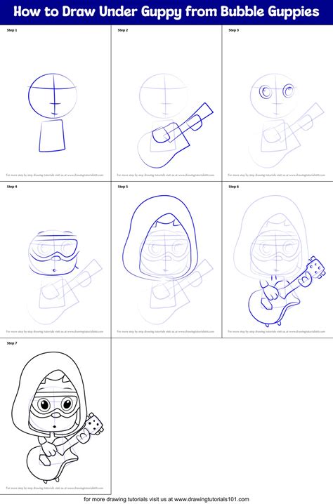 How To Draw Under Guppy From Bubble Guppies Printable Step By Step Drawing Sheet