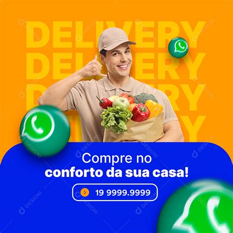 Compre No Conforto Da Sua Casa Delivery Supermercado Social Media PSD