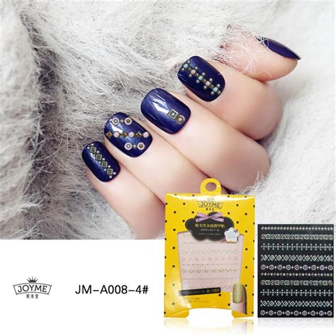 Wholesale Metallic Nail Stickers Colorful Nail Decals Nail Art 3D ...