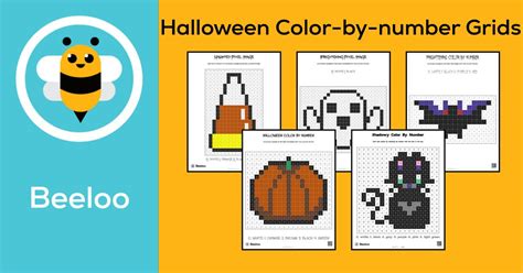 Halloween Themed Color By Number Grids Beeloo Printable Crafts And