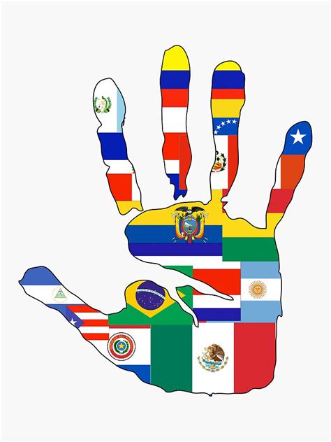 "Latin America Flags Hand" Sticker for Sale by latinlover | Redbubble