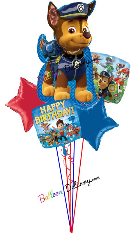 Paw patrol birthday decoration,Chase balloons bouquet Paw Patrol ...