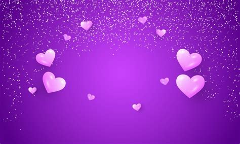 Premium Vector Vector Beautiful Purple Love Background With Hearts