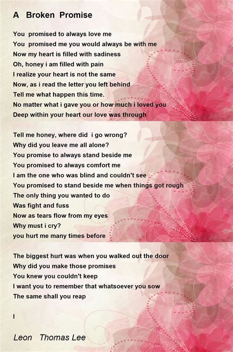 Broken Promises Poem