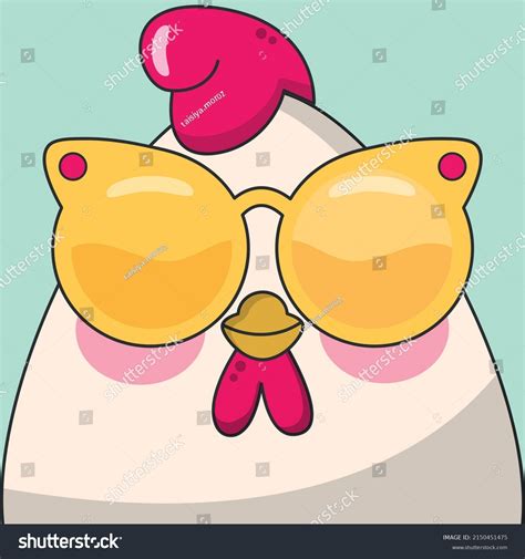 Chicken Face Glasses Card Book Banner Stock Vector Royalty Free