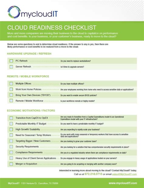 Cloud Readiness Checklist