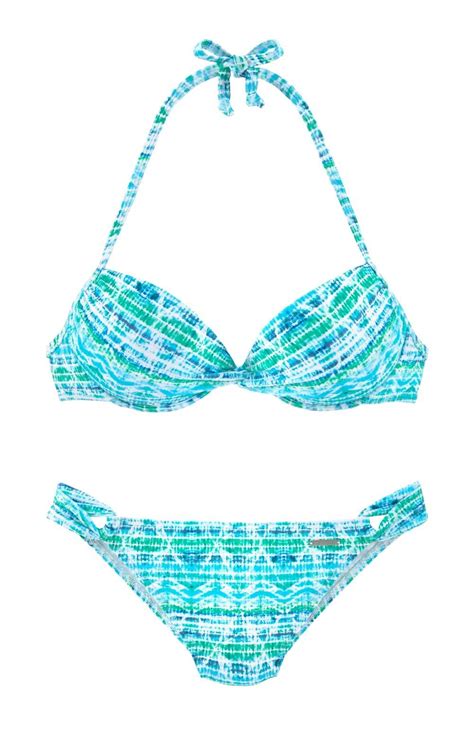 Marken Push Up Bikini Blau Bunt C Cup Dessous Bademoden Outlet