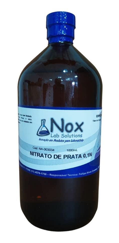 Nitrato De Prata Solução 01n Fatorado 1 Litro Parcelamento Sem Juros