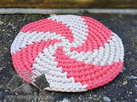 Peppermint Crochet Hot Pad Free Pattern Crazy Hands