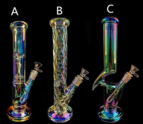 Rainbow Cloud Style Glass Bongs Hookahs Water Pipes With 14mm Glass Bowl Downstem Glow In The