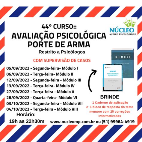 Curso Capacita O Em Avalia O Psicol Gica Porte De Arma Cfp Cfp