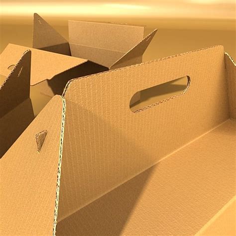 Photorealistic Cardboard Carrier Box High Res 3D Model CGTrader