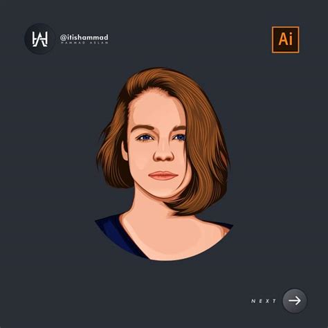 Vector Portrait Illustration In Adobe Illustrator R Adobeillustrator