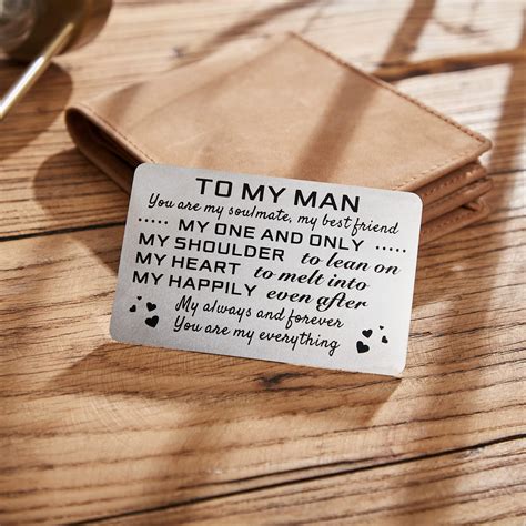 Amazon Personalized Engraved Metal Card For Husband Boyfriend From