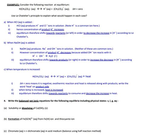 SOLVED EXAMPLES Consider The Following Reaction At Equilibrium H