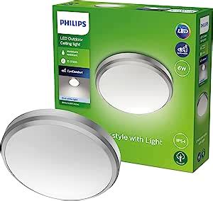 Philips LED Doris Plafonnier d extérieur 6W Blanc Froid Nickel