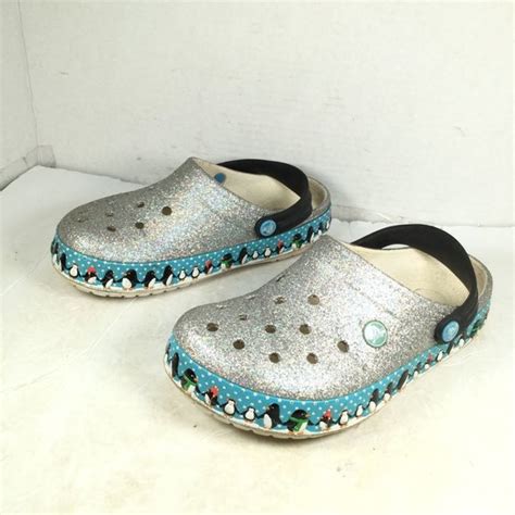 CROCS Shoes Crocs Crocband Unisex Penguins Glitter Clog Mule Size