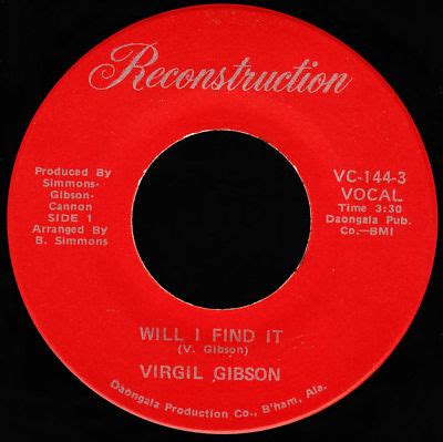 Popsike Rare Soul Funk Virgil Gibson Will I Find It 45 Hear