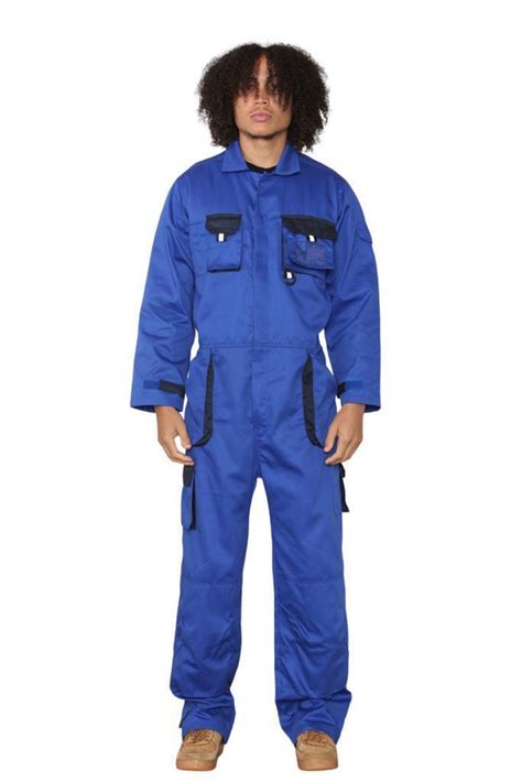 Texo Contrast Coverall Knee Pad Pockets Boilersuit Work Wear Ebay