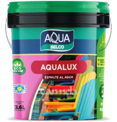 Pintura Esmalte Al Agua Brillante Belco Aqualux Colores 3 6l Cuotas