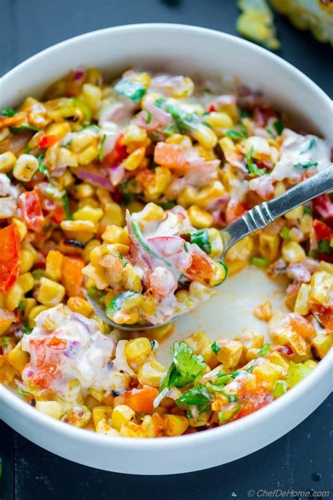 Esquites - Mexican Corn Salad Recipe | ChefDeHome.com