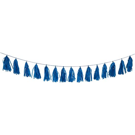 Tissue Paper Tassel Garland 9 Ft Royal Blue 1ct