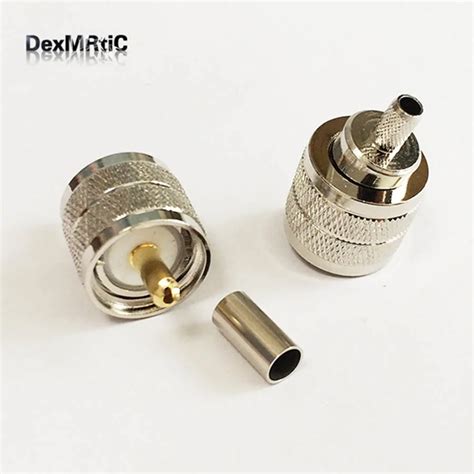 1pc UHF Male Plug RF Coax Connector Crimp RG58 RG142 RG400 LMR195