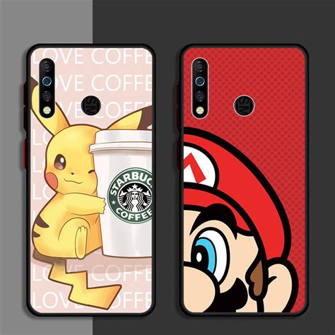 Infinix Tecno Camon Spark Infinix Hot 可愛外殼皮卡丘縫線米老鼠保護手 蝦皮購物