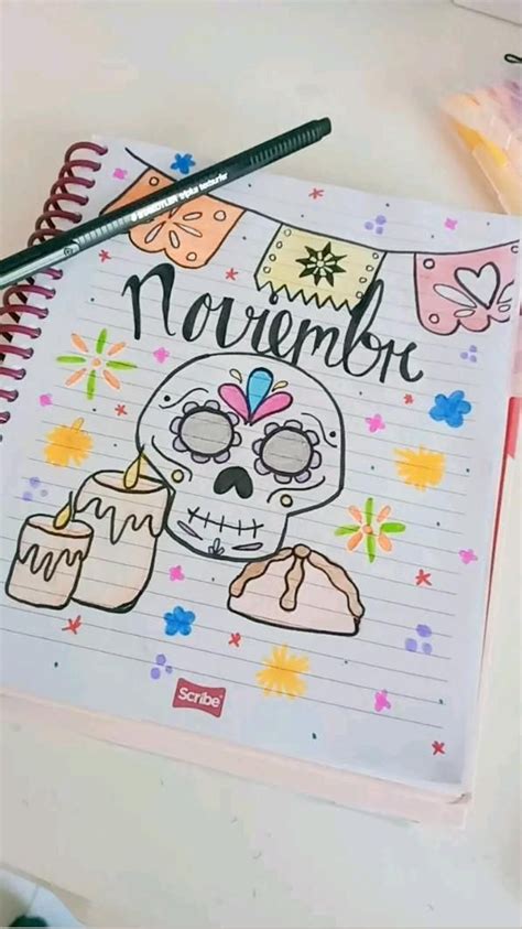 Portada día de muertos Dibujitos sencillos Hacer portadas de libros