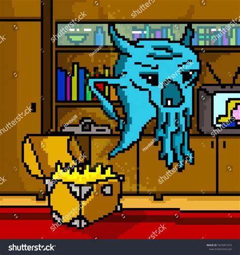 Pixel Art Illustration Ghost Chest Wisp Stock Illustration 1825951973