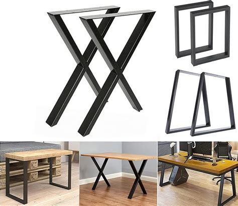 Nisorpa X Shaped Metal Table Legs Solid Steel Industrial Dining Table