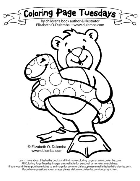 Dulemba Coloring Page Tuesday Ready To Swim