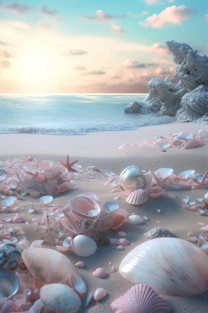 Premium Photo Seashells On The Beach Wallpaper