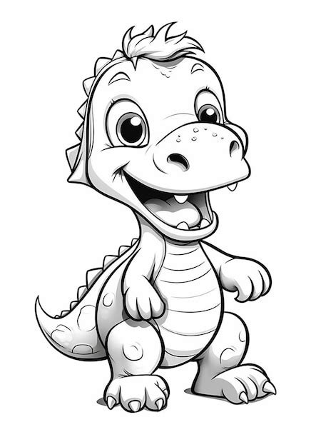 Un Dinosaurio De Dibujos Animados Con Una Gran Sonrisa En Su Cara