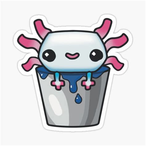 Minecraft Axolotl In A Bucket Sticker Laptops Planners Water Bottles