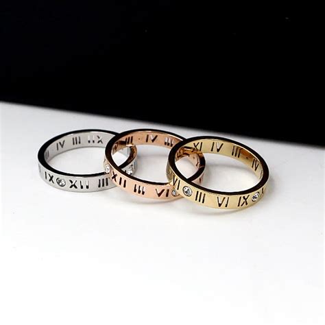 Roman Numerals Slim Ring - Stainless Steel – Pearls And Rocks