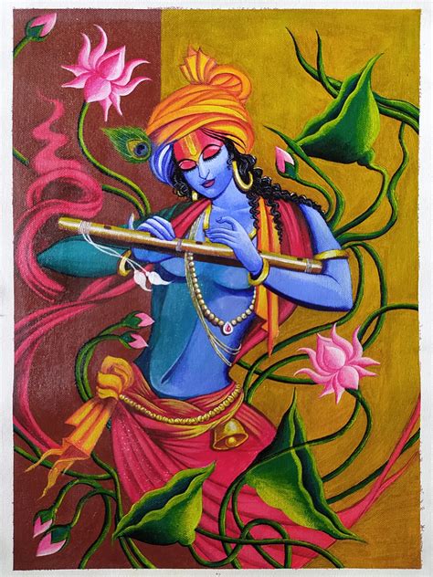 Bhagawan Krishna Painting By Sneha Singh Acrylic On Canvas Exotic