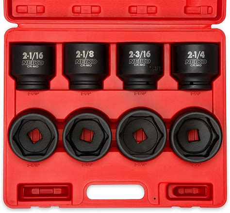 3 4 Drive Jumbo Shallow Impact Socket Set 8 Piece Sae 2 1 16 2 1 2