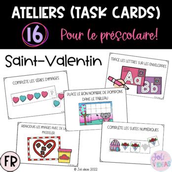 Ateliers Maternelle Saint Valentin Task Cards In French Tpt