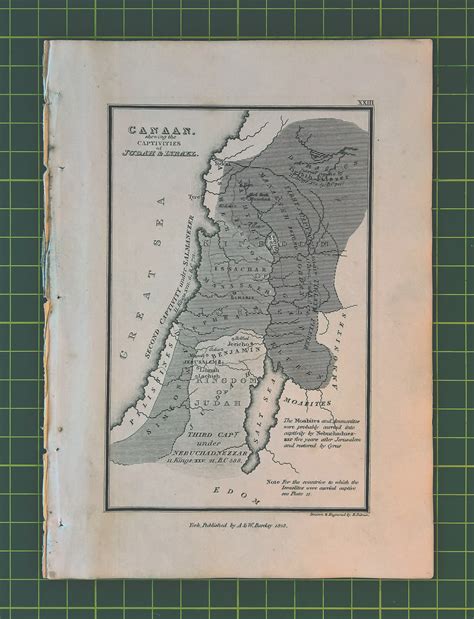 1823 Vintage Land of Canaan Map