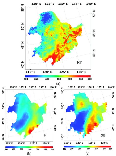 Spatial Patterns Of A Multiyear Average ET B Multiyear Average