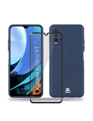 Xiaomi Redmi 9T Coque Liquid Silicone Soft Touch Bleu Verre Tremp