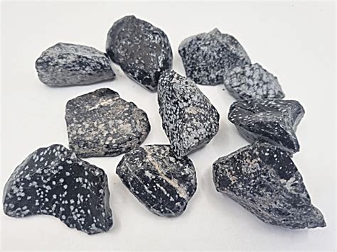 Snowflake Obsidian Rough Crystal Pieces Hello Indigo Halo