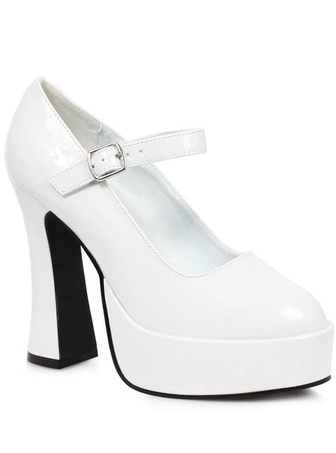 High Heel Platform White Mary Jane Costume Shoes