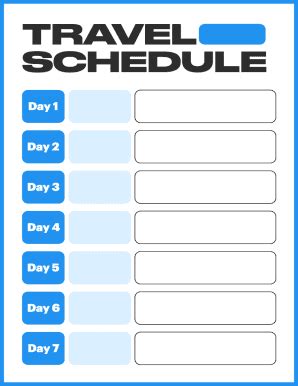 Travel Schedule Template - Fill, Edit, Sign, Download & Print For Free ...