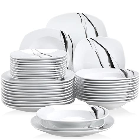 VEWEET Dinnerware Sets Porcelain Dinner Set For 12 36 Piece Square