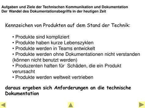 Ppt Aufgaben Und Ziele Der Technischen Kommunikation Und