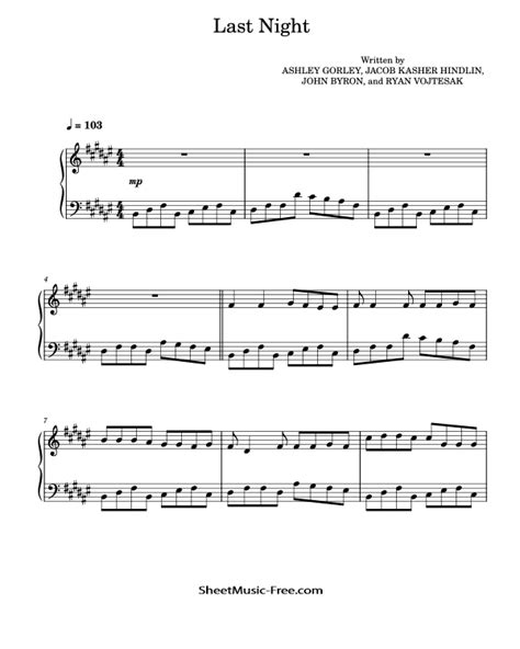 Last Night Piano Sheet Music Morgan Wallen ♪ Sheetmusic Freecom