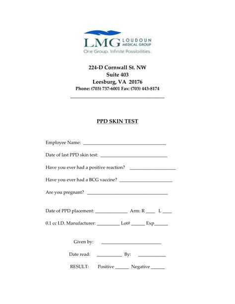 Printable Blank Tb Skin Test Form Template Printable Templates